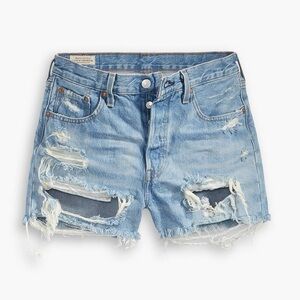 Levi’s 501 Distressed Ripped Denim Jean Shorts